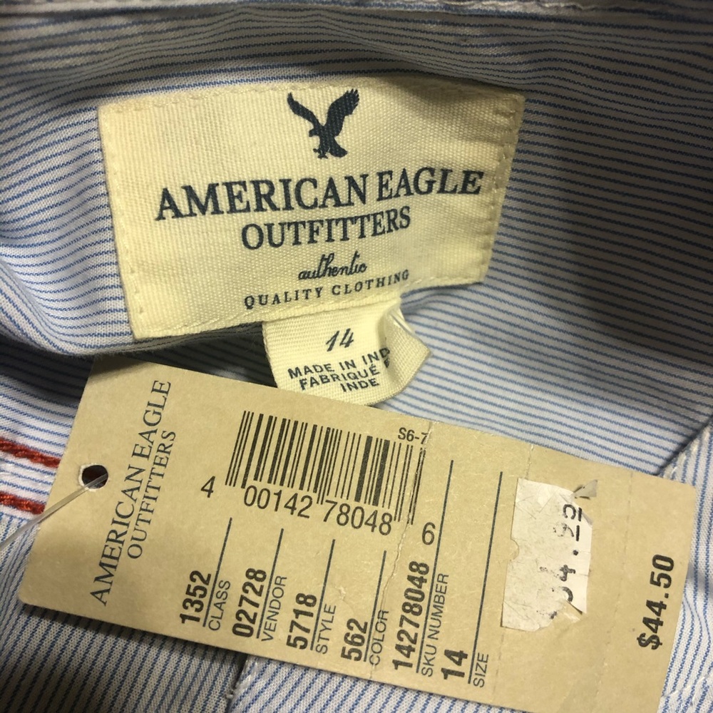 ❤️ American eagle striped pleated shirt 💚 - Picture 5 of 6